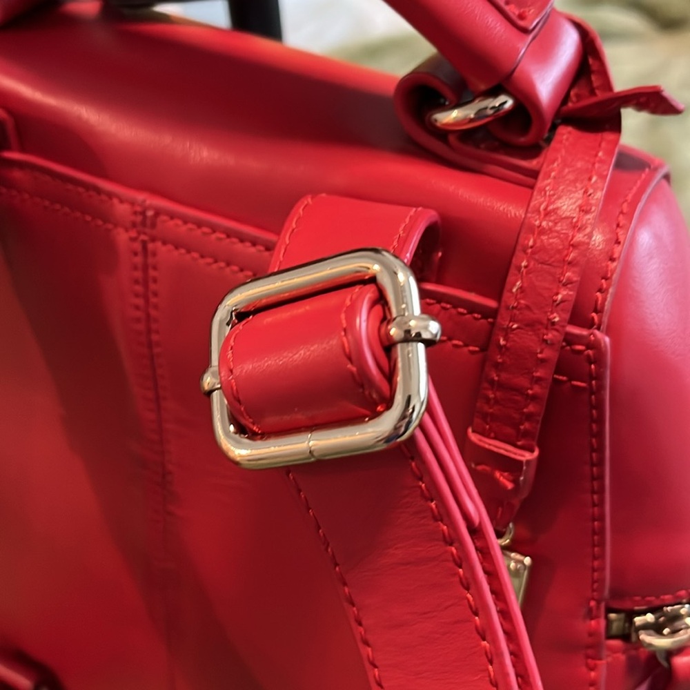 Dolce Vita red leather backpack I put the cherry keychain on it to look morecut - Picture 4 of 13